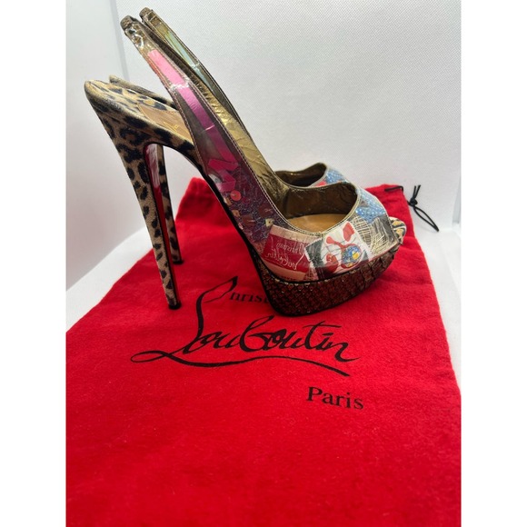 Christian Louboutin Winter Euro Trash Heels 150 PVC/Suede Leopard EU 37.5 7.5